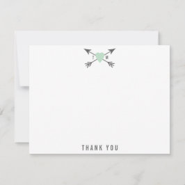 の結婚ハート+矢印Thanks Thank You Note Card ノートカード