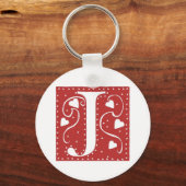 の結婚ハートJ キーホルダー (正面)