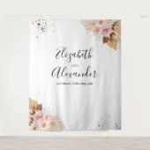 の結婚バックドロップ |水の色ボホグリッター タペストリー (正面)