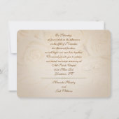 の結婚バラとリングや輪 招待状 (裏面)