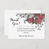の結婚バラと赤ちゃんの息のサンキューカード サンキューカード (正面/裏面)