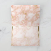 の結婚バラと金ゴールド大理石華美書道 サンキューカード (内部)