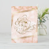 の結婚バラと金ゴールド大理石華美書道 セーブザデート (スタンド正面)