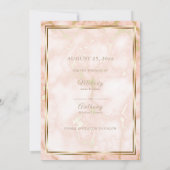 の結婚バラと金ゴールド大理石華美書道 セーブザデート (裏面)