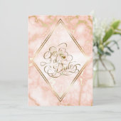 の結婚バラと金ゴールド大理石華美書道 セーブザデート (スタンド正面)