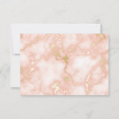 の結婚バラと金ゴールド大理石華美書道 出欠カード (裏面)