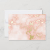 の結婚バラと金ゴールド大理石華美書道 出欠カード (裏面)