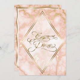 の結婚バラと金ゴールド大理石華美書道 招待状