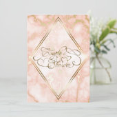 の結婚バラと金ゴールド大理石華美書道 招待状 (スタンド正面)