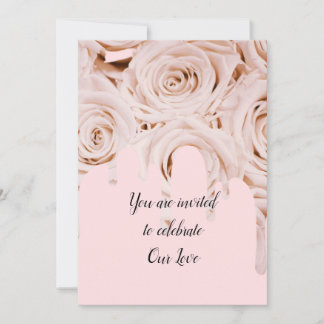 の結婚バラは書エレガント道文字 招待状