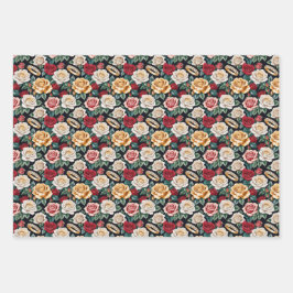 の結婚バラやリングや輪との結婚テーマ ラッピングペーパーシート