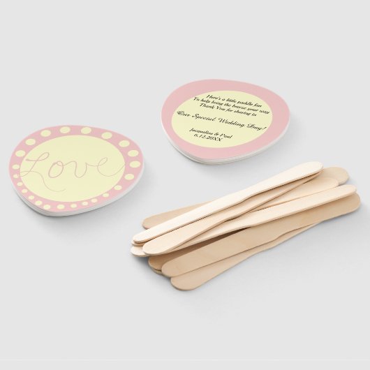 の結婚バラクリーム水玉模様パーソナライズされた ハンドファン (組立なし)