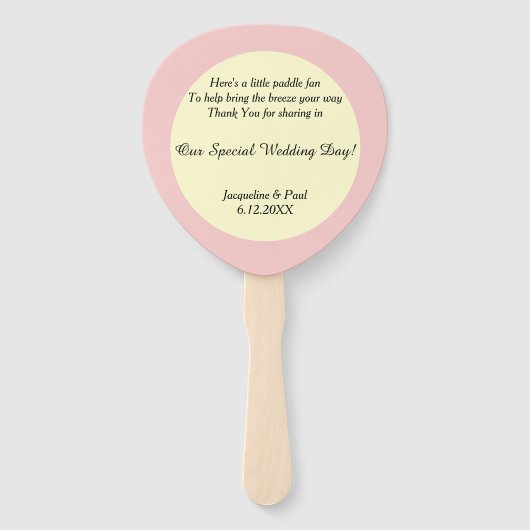 の結婚バラクリーム水玉模様パーソナライズされた ハンドファン (裏面)