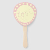 の結婚バラクリーム水玉模様パーソナライズされた ハンドファン (正面)