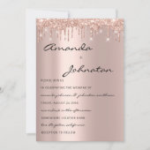 の結婚バラネイビーモノグラムドリップ 招待状 (正面)