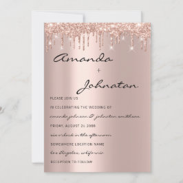 の結婚バラネイビーモノグラムドリップ 招待状