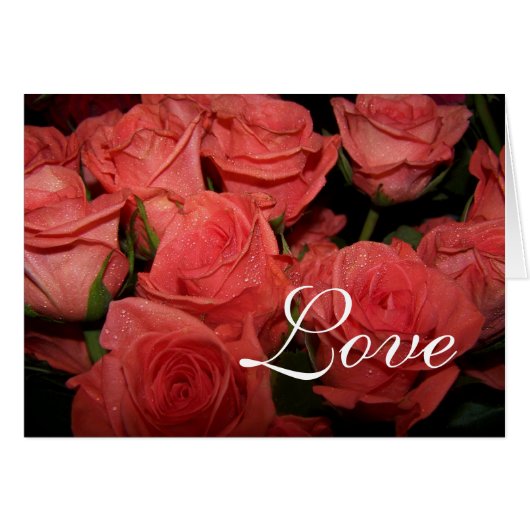 の結婚バラノートカード (正面横)