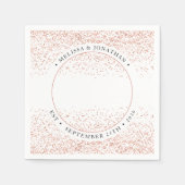 の結婚バラパーソナライズされた金ゴールドグリッター写真 スタンダードカクテルナプキン (正面)