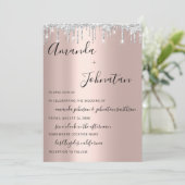 の結婚バラモノグラムブラックシルバードリップ 招待状 (スタンド正面)