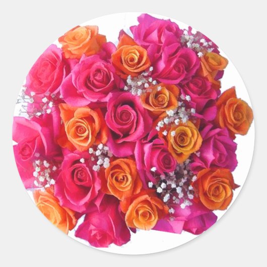 の結婚バラ封筒用シールシール ラウンドシール (正面)