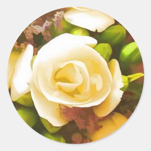 の結婚バラ封筒用シール ラウンドシール (正面)