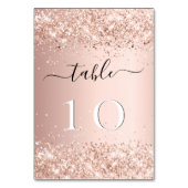 の結婚バラ金ゴールド赤面ピンク テーブルナンバー (正面)