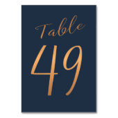 の結婚バラ金ゴールド銅グリッターネイビー表番号 テーブルナンバー (裏面)
