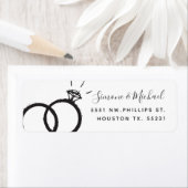 の結婚バンド |白黒住所 ラベル (インサイチュ)