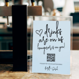 の結婚バーおもしろいデンダーQRコードの署名のヒント ポスター