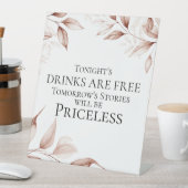 の結婚バーのサイン素朴テラコッタの葉 台座サイン (インサイチュ)