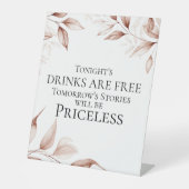 の結婚バーのサイン素朴テラコッタの葉 台座サイン (正面)