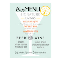 の結婚バーサイン、カクテルのサイン、ドリンク。