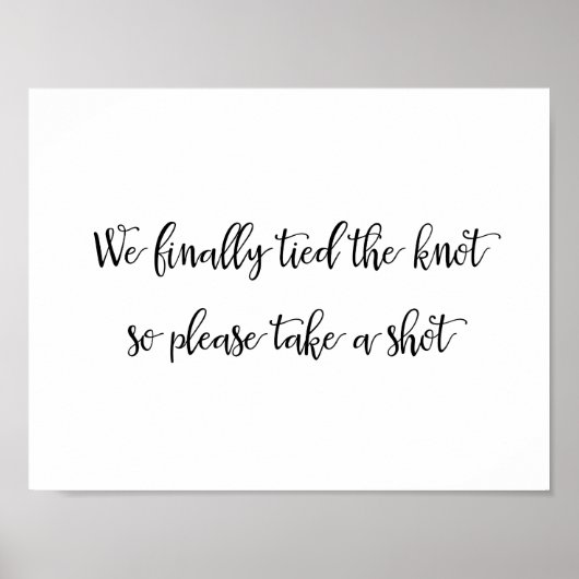 の結婚バーパーティー徴候 |書道 ポスター (正面)