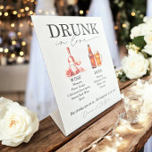 の結婚バーメニューのワインとビールの看板 台座サイン