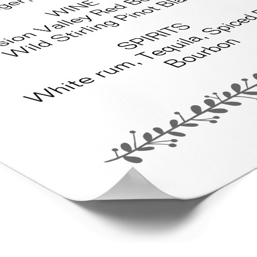 の結婚バーメニューエレガント披露宴記号 ポスター (角)