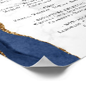 の結婚バーメニューネイビーブルーアガテマーブル ポスター (角)