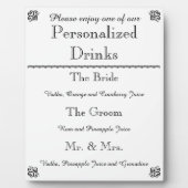 の結婚バーメニュープラーク フォトプラーク (正面)