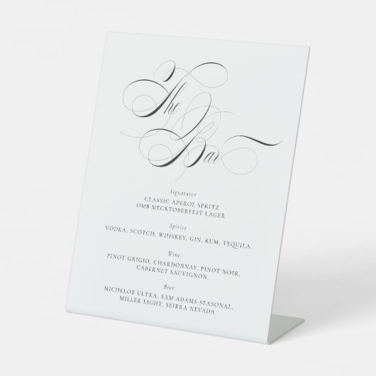 の結婚バーメニュー記号 台座サイン (正面)