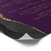 の結婚バーメニュー黒金ゴールド瑪瑙パープル ポスター (角)