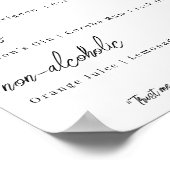 の結婚バーメニュー – シンプルなエレガンス ポスター (角)