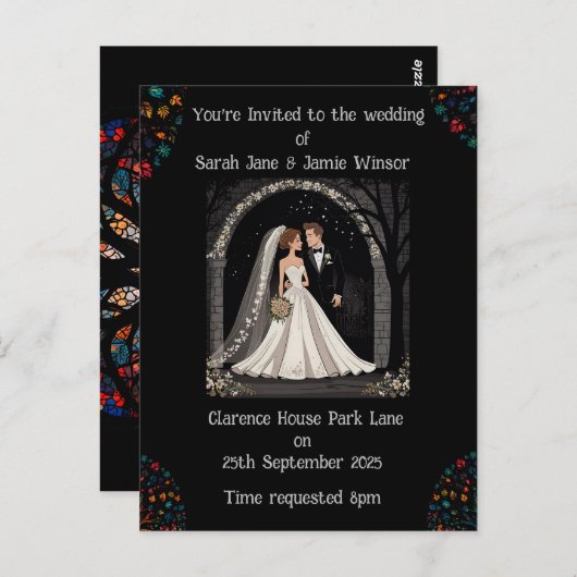 の結婚パーソナライズされた招待状 ポストカード (正面/裏面)