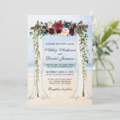 の結婚ビーチキャノピー水の色フローラ 招待状 (スタンド正面)