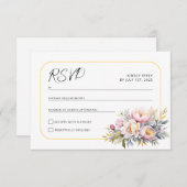 の結婚ピエレガントンク牡丹RSVP 出欠カード (正面/裏面)
