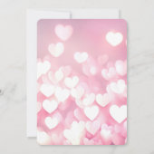 の結婚ピンクと白の《写真》ぼけ味ハート 招待状 (裏面)