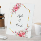 の結婚ピンクのフローラテーブルの印結婚印 台座サイン (インサイチュ)