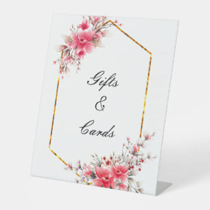 の結婚ピンクのフローラテーブルの印結婚印 台座サイン