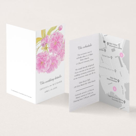 の結婚ピンクの木の花のイベントの日程と地図 (内部&外部)