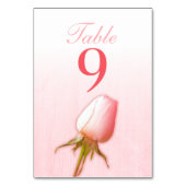の結婚ピンクの独身のバラ芽のテーブル番号 テーブルナンバー (裏面)