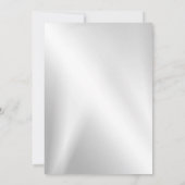 の結婚ピンクの白フローラ銀素朴色 招待状 (裏面)