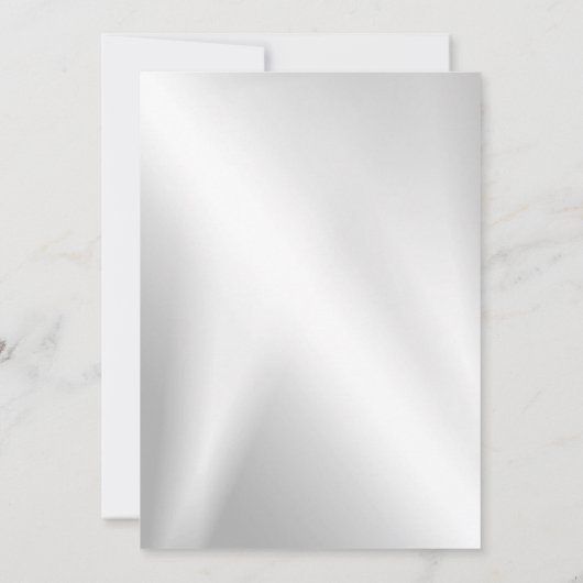 の結婚ピンクの白フローラ銀素朴色 招待状 (裏面)